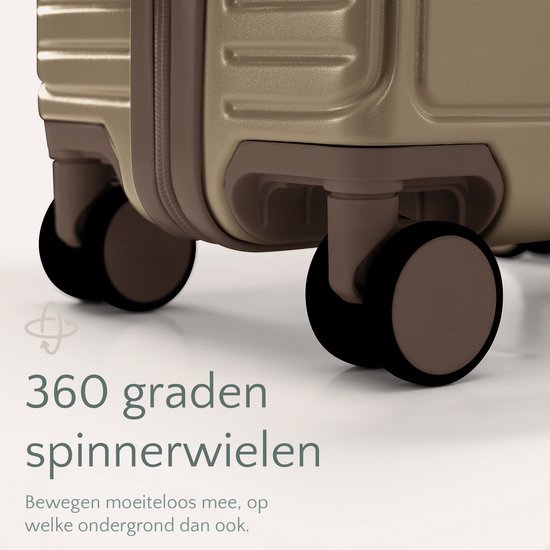 Skycases City Walker - 3-teiliges Kofferset | Leicht & Langlebig | 20, 24 & 28 Zoll | 360° Spinner-Räder | TSA-Schloss | Inklusive Schutzhüllen - Champagner