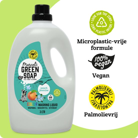 Marcel's Green Soap Flüssigwaschmittel - Großpackung - Pfirsich & Jasmin - 3L - 69 Waschgänge