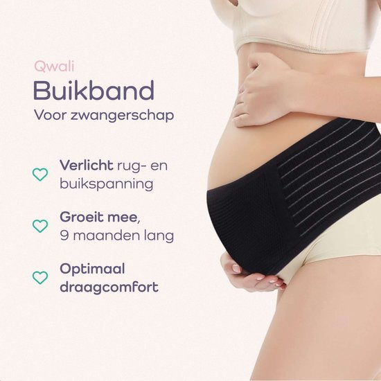 Qwali Maternity Bauch- und Beckengürtel für Postpartum - Mutterschaftskleidung - Schwarz