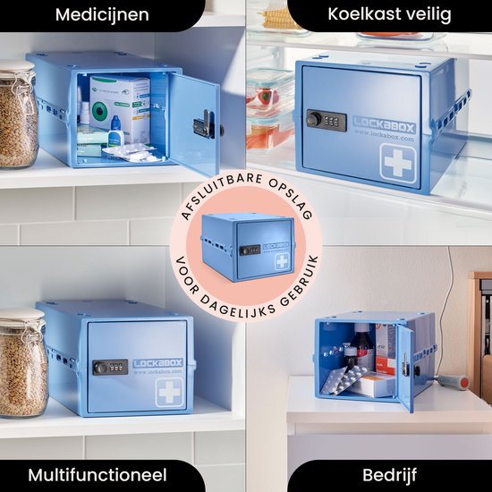 Lockabox One™ Aufbewahrungsbox mit Zahlenschloss - Abschließbarer Medizinschrank - Polycarbonat-Tresor - kühlschrank- und gefrierschrankgeeignet - 10,5 Liter - 31 x 21 x 17 cm