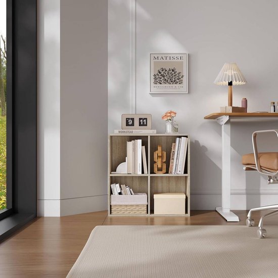 Woltu Bücherregal – 29 x 59,8 x 59,6 cm – Standmodell – 4 Fächer – Weiß