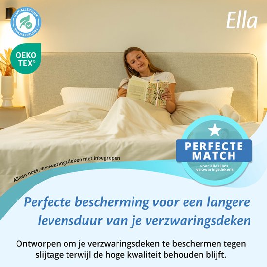 Bezug für Ellas Schmusedecke 150 x 200 CM - 7 KG & 9 KG - Bezugshülle aus 100% Bio-Baumwolle - Organic White