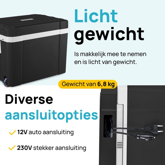 MOA Coolbox Electric 12v 230 volt - 40L - Frigobox - Camping Kühlschrank - Auto und Camping - Kühlung und Heizung - Schwarz