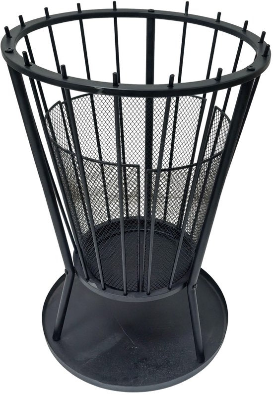 Ceruzo Feuerkorb mit Bodenplatte - Funkenschirm - Durchmesser 40 cm - Stahl - Schwarz