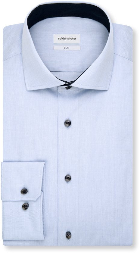 Seidensticker Slim Fit Hemd, Popeline, blau