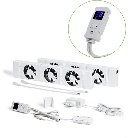 SpeedComfort Heizkörperlüfter mit Regelsensor - Duo-Set (2x) - Schnelleres Heizen - Bis zu 22% Energieeinsparung - Mehrere Geschwindigkeiten - Einfach zu installieren - Flüsterleise