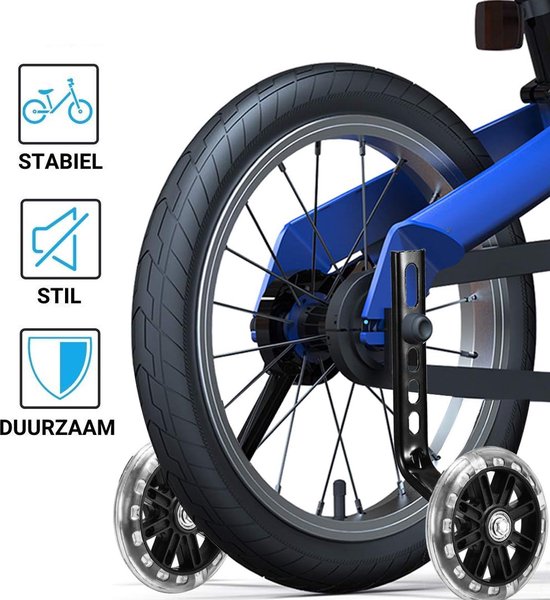 TIKKENS Stützräder Fahrrad – Für 12–20 Zoll – 110 mm – Mit LED