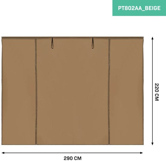 VONROC - Seitenwandset - Für Premium Partyzelt PT501XX - Wasserdicht - 50+ UV Schutz - Beige