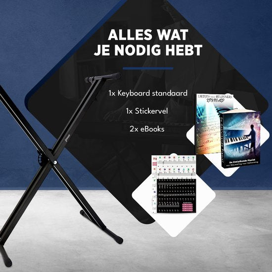 Finesse Keyboardständer - Verstellbar - Stativ - Klavierständer - Keyboardständer