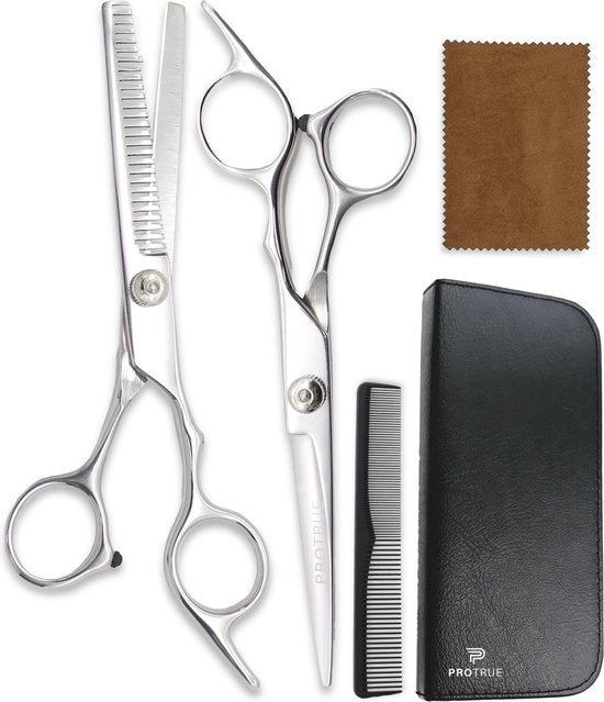 Komplettes Friseurset - 5 Teile - Rechtshändige Haarschere - Ausdünnschere Friseur - Hair Scissors - Effilierschere - Haarscheren Set