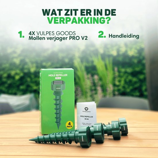 Vulpes Goods® Repellent - Maulwurfsabwehr - 4 Stück - Mausabwehr - Maulwurfskontrolle - Solarbetrieben - Wasserdicht - Tierfreundlich - PRO V2