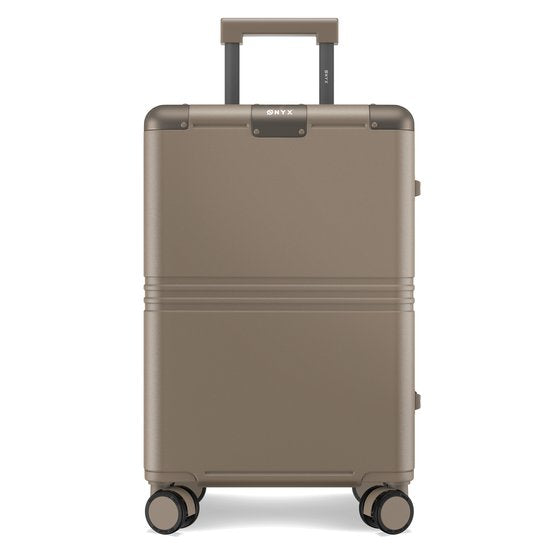 ONYX Hybrid Pro Handgepäck Koffer 35 Liter - Recyceltes Polycarbonat und reißverschlussloses Design - Reisekoffer mit TSA-Schloss und Spinner-Rollen - Leichter Trolley - Desert Clay