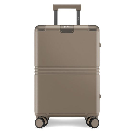 ONYX Hybrid Pro Handgepäck Koffer 35 Liter - Recyceltes Polycarbonat und reißverschlussloses Design - Reisekoffer mit TSA-Schloss und Spinner-Rollen - Leichter Trolley - Desert Clay