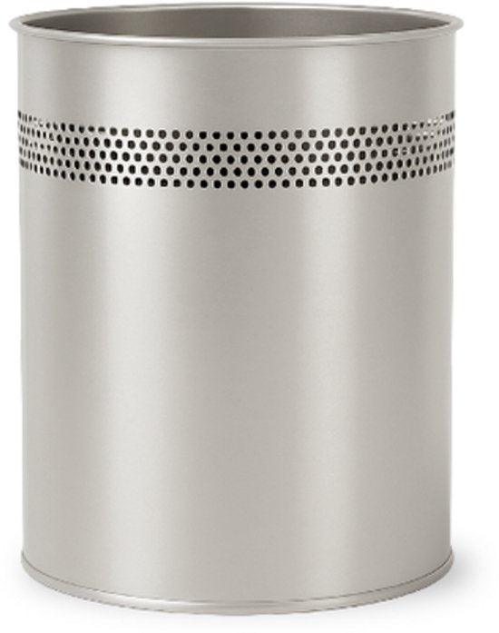 BRASQ Mülleimer Metall Büro/Haushalt - Mülleimer - Abfalleimer - Papierkorb - Rund - Mülleimer - Silber 15 Liter
