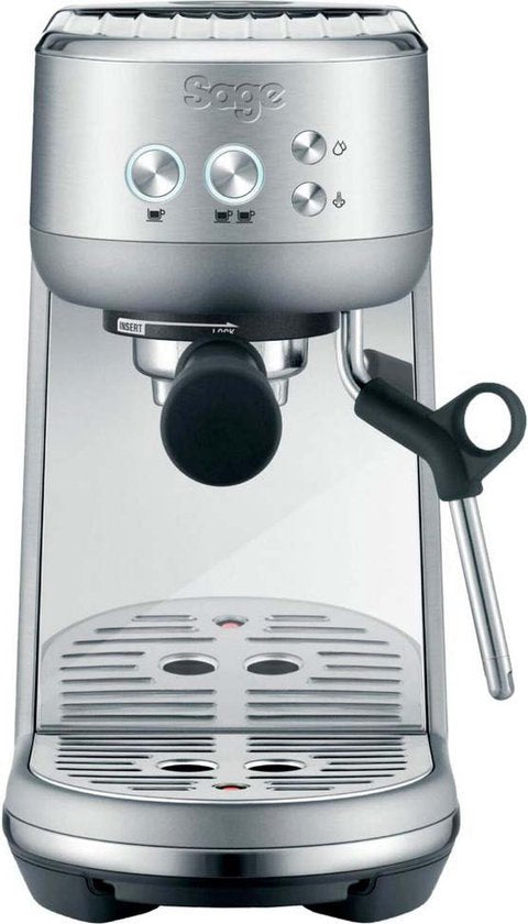 Sage - Die Bambino Espressomaschine - 1,4 l & 15 Bar - Ausgestattet mit Thermojet Heizsystem und leistungsstarker Dampfdüse - Für Barista Qualität und Latte Art - Silberner Edelstahl