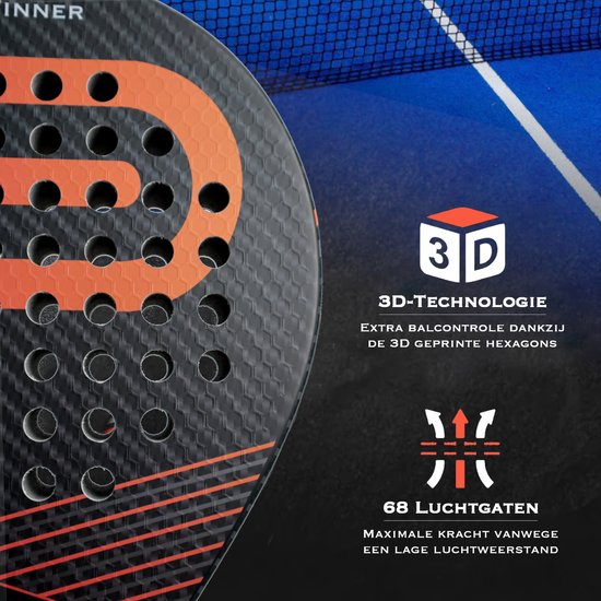 POWELL Padelschläger - Tropfenform - 3K Carbon - inkl. Hülle