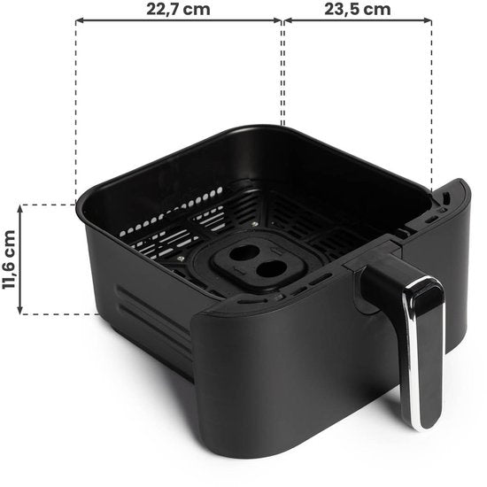 Nexxt - Double Stacked Airfryer - 11 l Fassungsvermögen - Schwarz & Edelstahl - 12 Garprogramme - Stacked Modell - Platzsparend & Doppelschublade