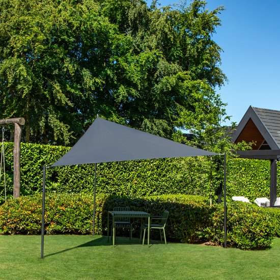 VONROC Premium Schattentuch - Dreieck - ∆ 360 cm - Wasserabweisend - Grau - Inkl. Aufbewahrungsbeutel und Befestigungsschnur
