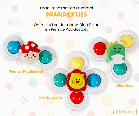 Frummel Zappelphilipp mit Saugnapf - Badespielzeug - Sinnesspielzeug - Zappelphilipp - Badespinner - Zappelphilipp für Autofenster - 3 Stück - Spinnspielzeug