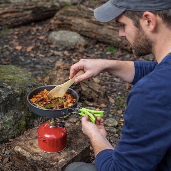 Travelhawk Camping Kochgeschirr - Pfannenset - Aluminium - 8-teilig - Camping Pfannenset - Inklusive Schwamm, Spatel, Löffel, Schüsseln und praktischer Tragetasche
