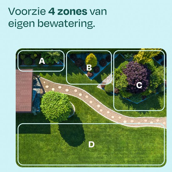 VONROC 4-fach Bewässerungsuhr - Bewässerungscomputer für 4 Zonen - Bewässerungszeit und -häufigkeit pro Zone einstellbar
