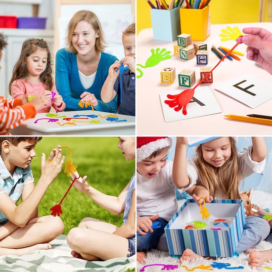 Partizzle 48x Sticky Hands - Sticky Hands Hand Out Gifts - Grabbelton Treat Gifts - Sensory Small Toys - Für Kinder & Kleinkinder