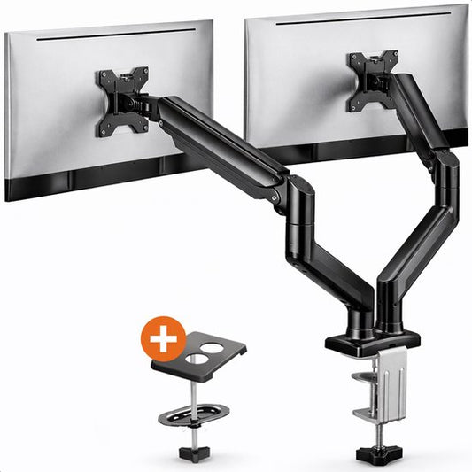 Skoov Monitorarm - Mit Gasfeder - Für 13-32 Zoll - 2 Bildschirme - Stütze - Extra stabil - Schwarz