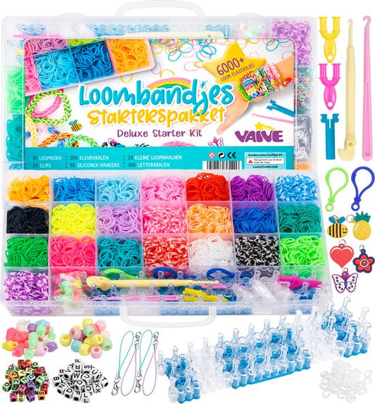 VAIVE Loom Straps Deluxe Starter Kit mit Loom Board - Loom Straps Starter Kit - Crafting Girls - For Kids - Craft Box