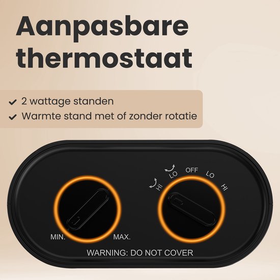 Auronic Fan Heater Pro - Keramik-Heizung - 2000W Heizung - Schwarz