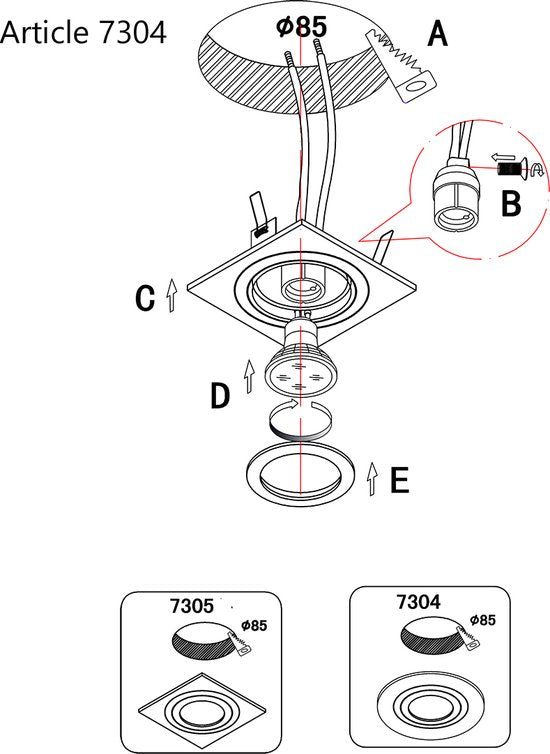 Einbaustrahler Pelite 7304CH in glänzendem Chrom, Ø 10 cm – Modern, schwenkbar, für den Innenbereich geeignet – Steinhauer, Metall, Elektronik, Kunststoff