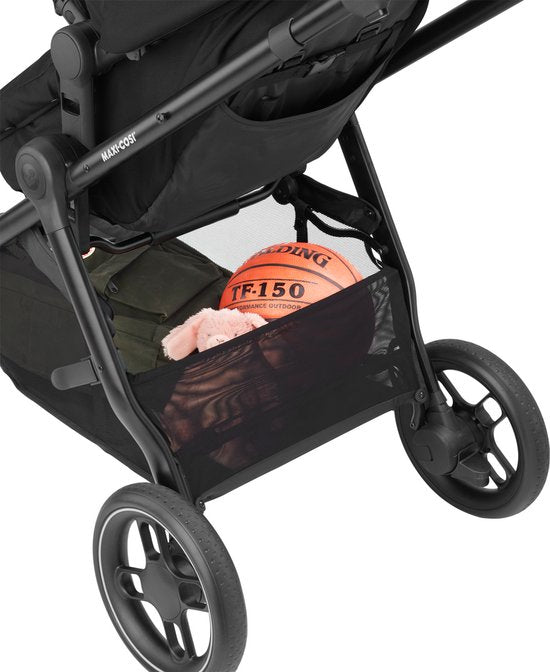 Maxi-Cosi Zelia³ Kinderwagen - Essential Black (schwarzer Rahmen + schwarzes Leder)