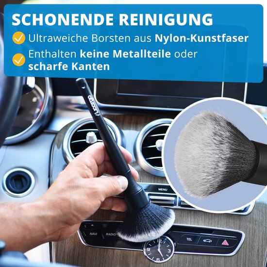 LICARGO Detailing Brush Car - ultraweich für die schonende Reinigung innen und außen - 2 Stück Bürsten Autopflege - weiche Autopflege-Bürste - Obere Autobürste Reinigungsbürsten-Set