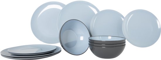 Gimex - Vivid Line - Essgeschirr - Blau - 12-teilig