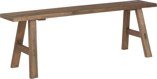 Mica Decorations Holzbank - L108 x B20 x H37 cm - Recyceltes Holz - Braun