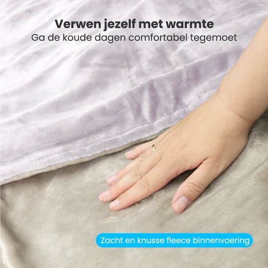 Auronic Electric Blanket - Wärmedecke - 1 Person - 3 Heizstufen - mit Timer - 160 x 120cm - Pink