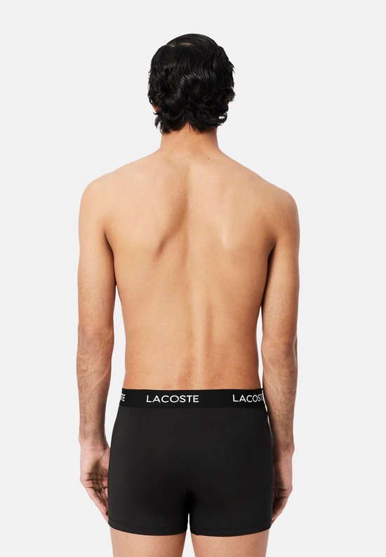 Lacoste Herren 3P Mikrofaser-Boxershorts, Basic, schwarz
