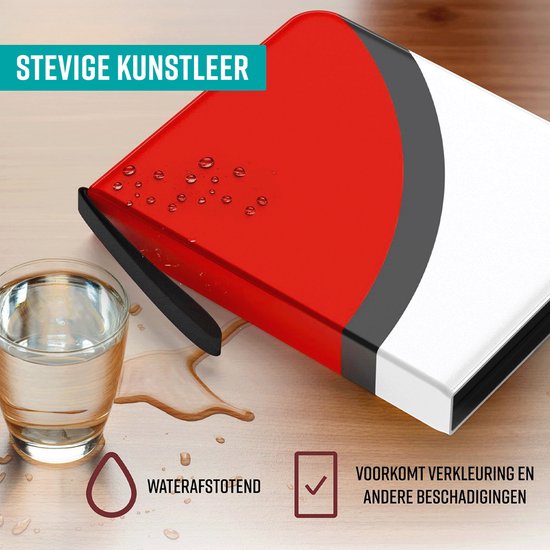 NAPI Collection Folder für 900 Karten - Ordner für Karten - 9 Fächer - Kunstleder - Premium Kartenordner mit Reißverschluss - 50 Seiten - A4 Format - Rot/Weiß