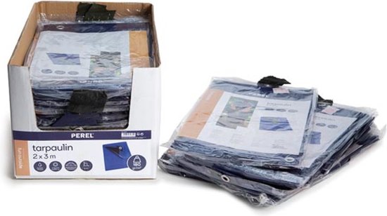 Perel Plane, ultrastark, 26 Ringe, verstärkte Ecken, rechteckig, blau/schwarz, 180 g/mÂ², 5 x 8 m