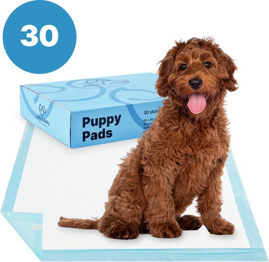 Jake and Jacky 30 Puppy Training Pads 60 x 90 cm - mit Klebestreifen - Schlaftraining Hund - Hundetoilette - Pee Pads Hund - Extra Large