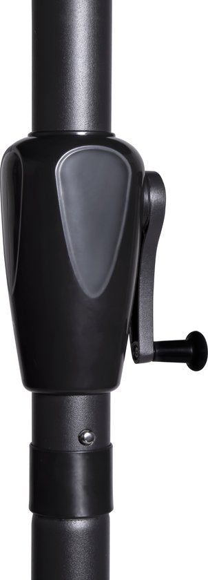 VONROC Premium Sonnenschirm Magione - Strapazierfähiger Balkonsonnenschirm - halbrund 270x135cm - UV-beständiges Tuch - Anthrazit/Schwarz - inkl. Schutzhülle