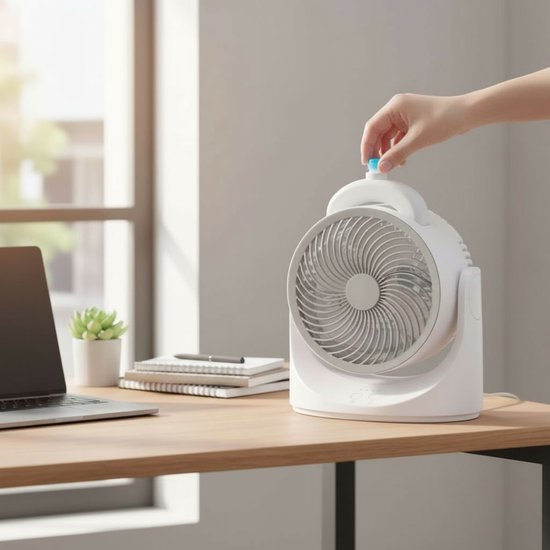 Mini-Tischventilator mit Kühlelement - Verstellbarer Mini-Ventilator mit 3 Stufen - USB-Ventilator mit LED-Licht - 240 ML Kühlelement - für Tisch, Schreibtisch, Schlafzimmer