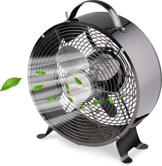 Lifetime Air Tischventilator - 230V - Tischventilator 20CM - 2 Geschwindigkeiten - Schwarz