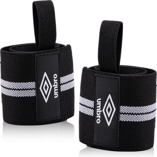 Umbro Armbänder - 2 Stück - Für Fitness, Crossfit und Krafttraining - Weiß/Schwarz