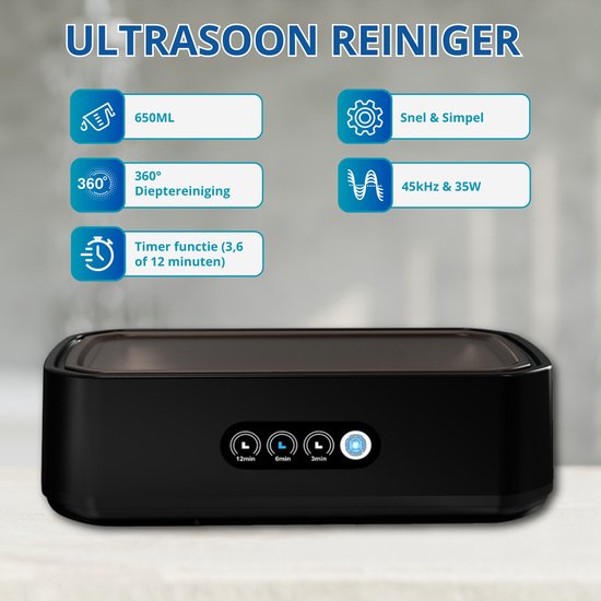 Ultraschallreiniger - 650ml - Brillenreiniger - Schmuckreiniger - Uhr - Zeri