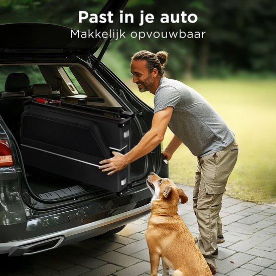 TrevoPet® Dog Bike Trailer XL - Klappbarer Fahrradanhänger Hund - Hundeanhänger mit Rampe, Federungssystem & wetterfest - Geeignet für E-Bikes - 45 kg - Schwarz