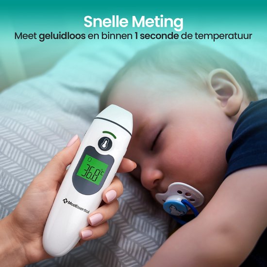 MostEssential 2-in-1 Digitales Fieberthermometer - Ohrthermometer - Stirn- und Körperthermometer - Fieberthermometer für Erwachsene, Kinder und Babys - berührungslos - IR30