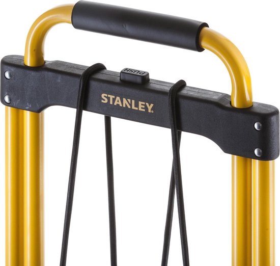 Stanley Faltbarer Trolley FT582 - Tragfähigkeit bis zu 90KG - Transportwagen - 50 x 45 x 98 CM - Leichtes Aluminium - Schwarz/Gelb