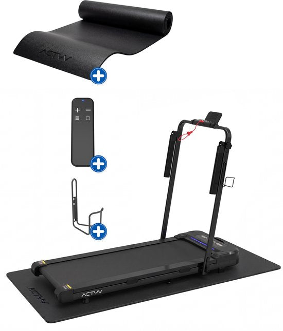 ACTYV Laufband Zusammenklappbar 1-12km/h - Inklusive Schmieröl, Schutzmatte - Laufband - Tretmühle - Walking Pad - Für Zuhause - Elektrisch - Zusammenklappbar V3