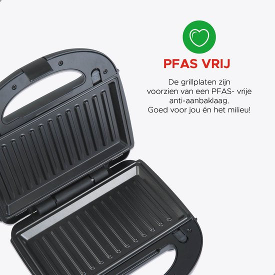 Bourgini MultiGrill 3-in-1 - Toaster, Grill und Waffeleisen - PFAS-frei - austauschbare Platten - 750W
