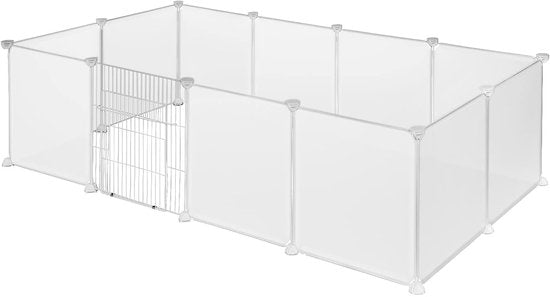 Ceruzo Tierauslauf 12 Paneele - modular - mit Tür - für Kleintiere